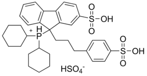 Dicyclohexyl-{2-sulfo-9-[3-(4-sulfo-phenyl)propyl]-9-fluorenyl}phosphonium-hydrogensulfate