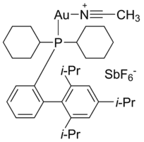 (Acetonitrile)[2-dicyclohexylphosphino-2′,4′,6′-triisopropylbiphenyl]gold(I) hexafluoroantimonate