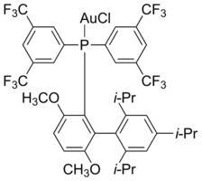 Chloro(2-{bis[3,5-bis(trifluoromethyl)phenyl]phosphino}-3,6-dimethoxy-2′,4′,6′-triisopropyl-1,1′-biphenyl)gold(I)