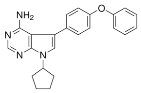 7-Cyclopentyl-5-(4-phenoxyphenyl)-7H-pyrrolo[2,3‑d]pyrimidin-4-ylamine