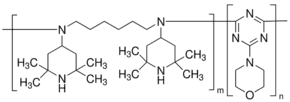 Poly[N,N′-bis(2,2,6,6-tetramethyl-4-piperidinyl)-1,6-hexanediamine-co-2,4-dichloro-6-morpholino-1,3,5-triazine]