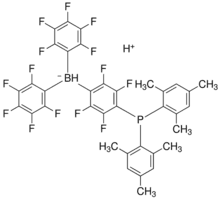 Hydrogen[4-[bis(2,4,6-trimethylphenyl)phosphino]-2,3,5,6-tetrafluorophenyl]hydrobis(2,3,4,5,6-pentafluorophenyl)borate