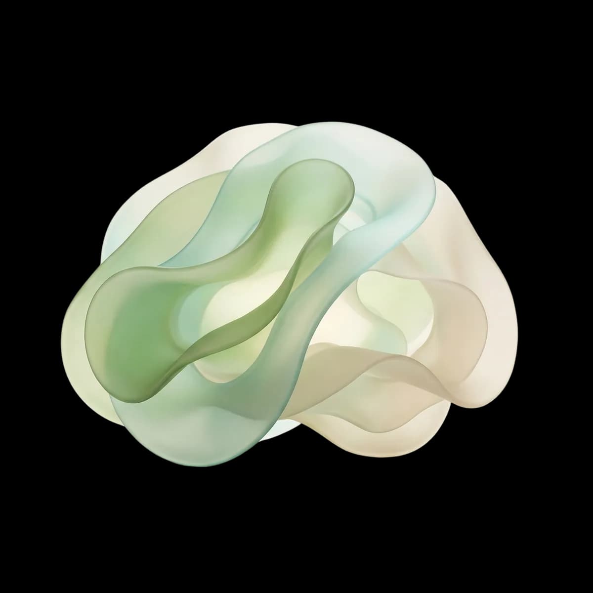 Soft green biomorphic form representing life science reagents