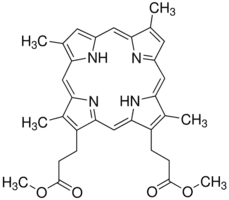Deuteroporphyrin IX dimethyl ester from bovine blood