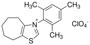 3-(2,4,6-Trimethylphenyl)-5,6,7,8-tetrahydro-4H-cycloheptathiazol-3-ium perchlorate