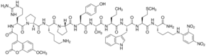 7-Methoxycoumarin-4-acetyl-Arg-Pro-Lys-Pro-Tyr-Ala-Nva-Trp-Met-(2,4-dinitrophenyl)Lys amide