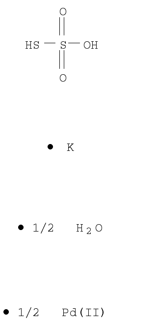 Palladium(II) potassium thiosulfate monohydrate