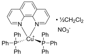 (1,10-Phenanthroline)bis(triphenylphosphine)copper(I) nitrate dichloromethane adduct