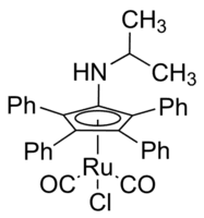 Chlorodicarbonyl(1-(isopropylamino)-2,3,4,5-tetraphenylcyclopentadienyl)ruthenium(II)