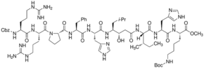 Z-Arg-Arg-Pro-Phe-His-Sta-Ile-His-Nε-Boc-Lys methyl ester